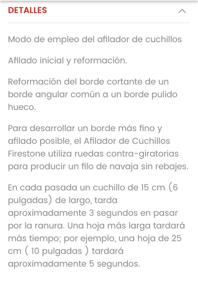 Afilador cuchillos electrico firestone