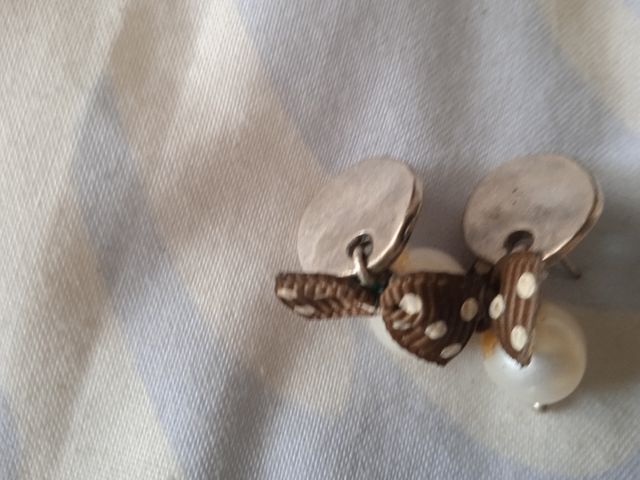 Pendientes plata perla