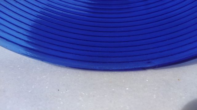 Bol frutero azul plato  cristal azul