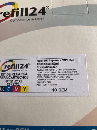 Tinta recargable impresora