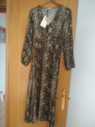 Vestido largo de estampado animal