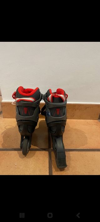 Patines en linea+protectores+bolsa.