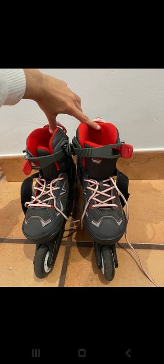 Patines en linea+protectores+bolsa.