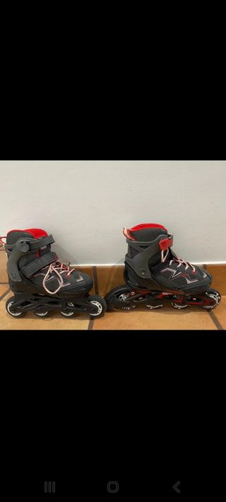 Patines en linea+protectores+bolsa.