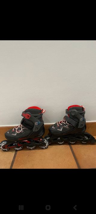 Patines en linea+protectores+bolsa.