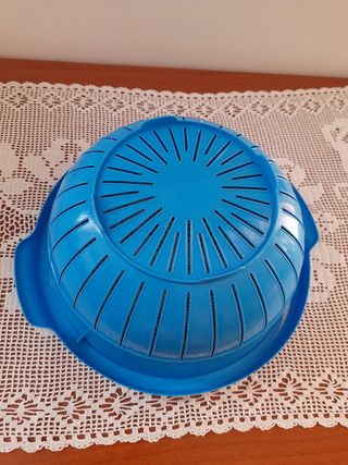 2 scolapasta in plastica bianco e celeste