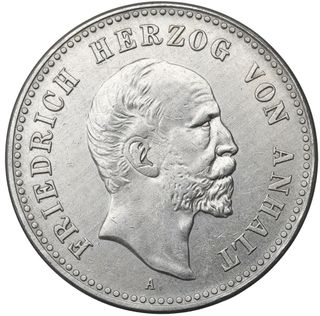 1896. 5 Marcos Anhalt + Factura Plata Réplica   