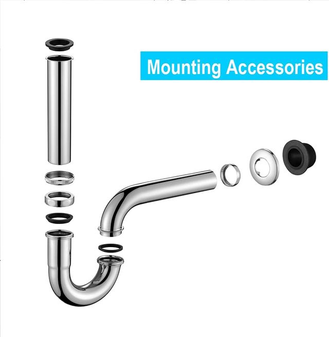 Sifón de Lavabo Universal 1/4" en Acero Inoxidable