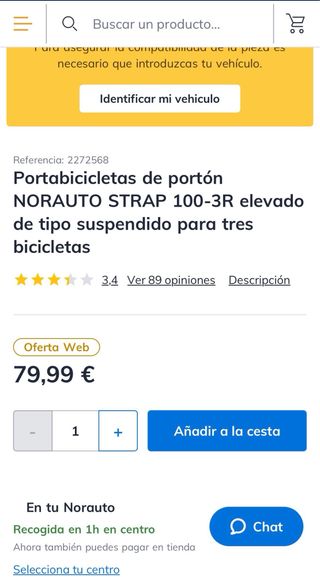 Portabicis de porton. 3 bicis 