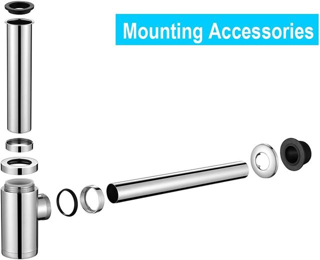 Sifón Universal para Lavabo,  Acero Inoxidable