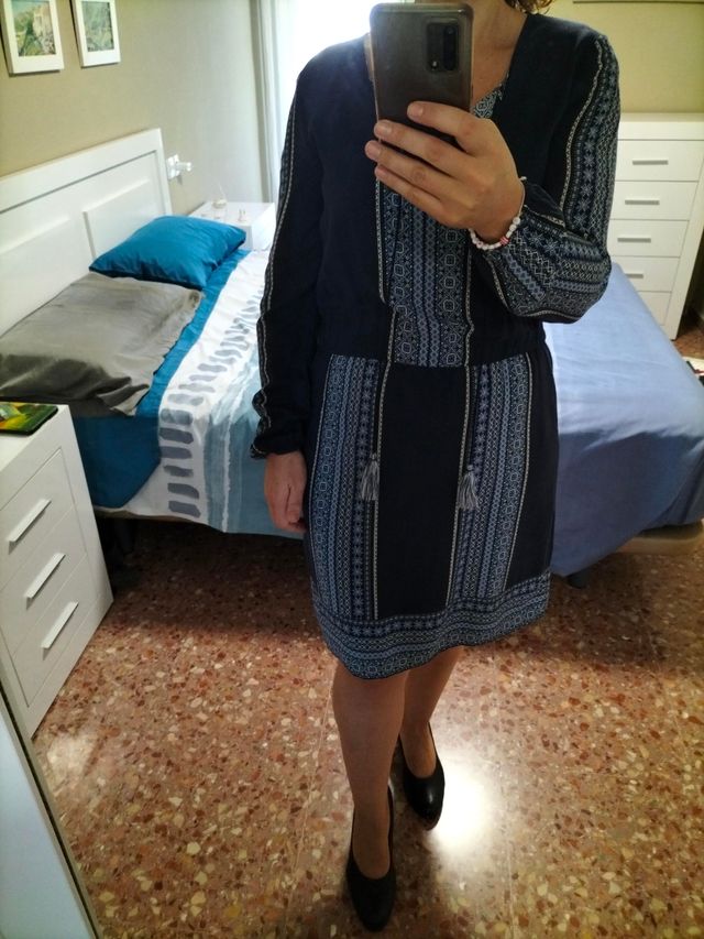 Vestido azul.