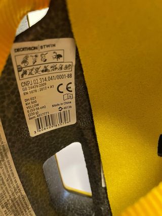 Casco bicicleta niños Btwin 500 amarillo