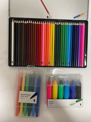 Caja colores, rotuladores finos y gruesos