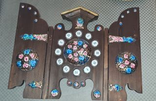 Reloj pared antiguo triptico