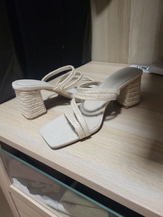 Sandalias de tacon yute