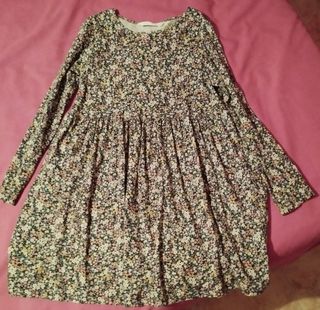 Vestido flores vuelo manga larga niña 
