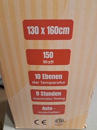 Manta Electrica 130x160