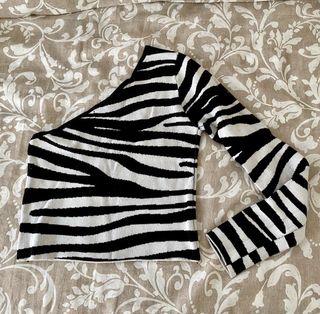 Top de cebra asimétrico