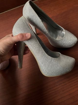 Zapatos plataforma plateados