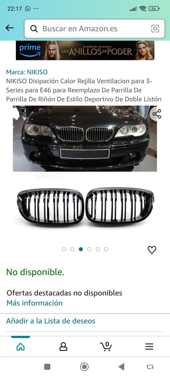 Rejilla de BMW serie 3