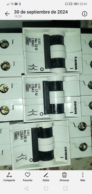 Automáticos Siemens llave interruptor eléctrico