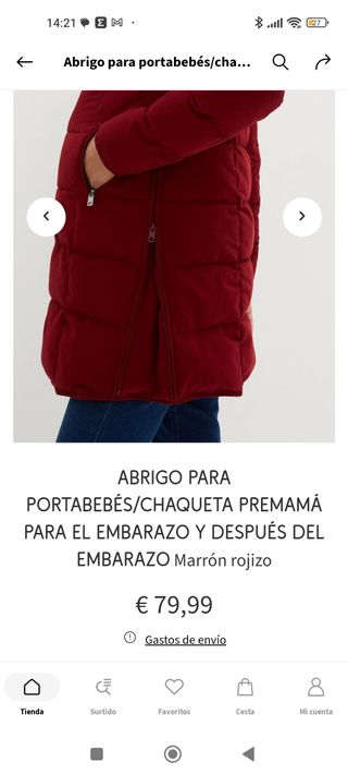 Abrigo premama y portabebés 