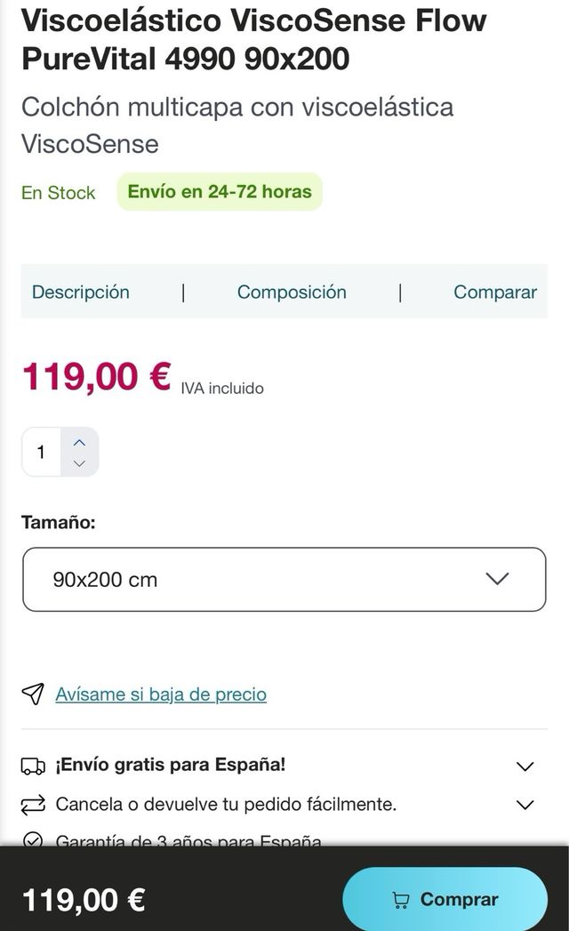 Cama alta Ikea de 90x 200 como nueva.