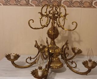 Lámpara de bronce para techo