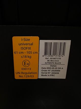 Seggiolino 3M-4Y Maxi•Cosi Mica Eco nero Isofix