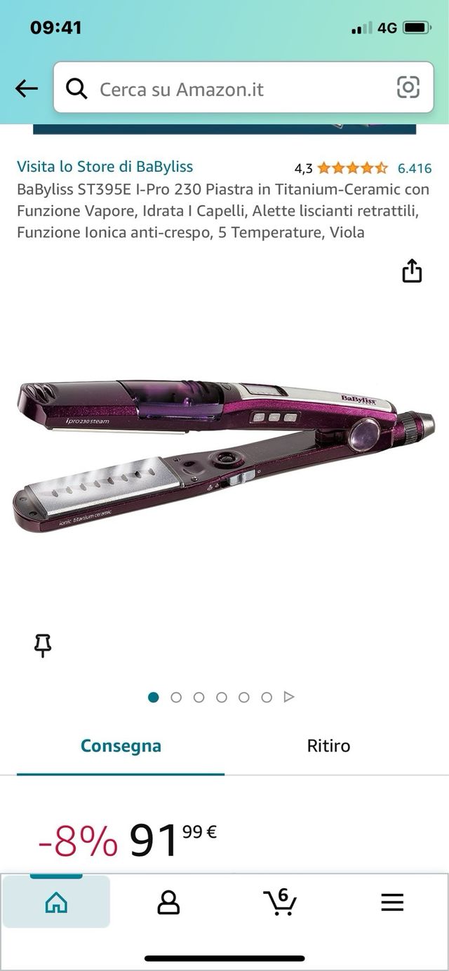 Babyiliss piastra a vapore.