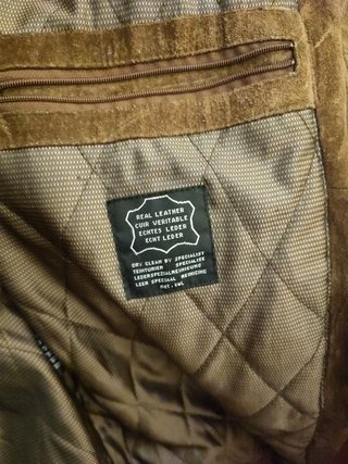 Cazadora de piel marrón caballero talla 50