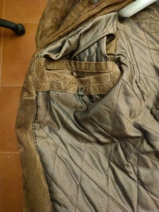 Cazadora de piel marrón caballero talla 50