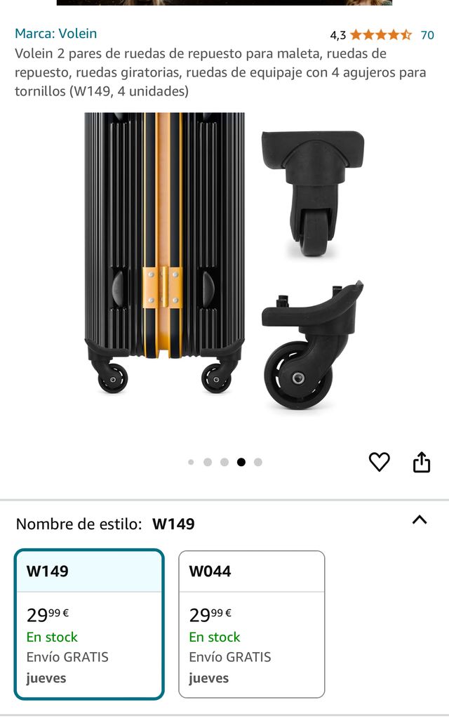 Juego ruedas maletas blandas,nuevas