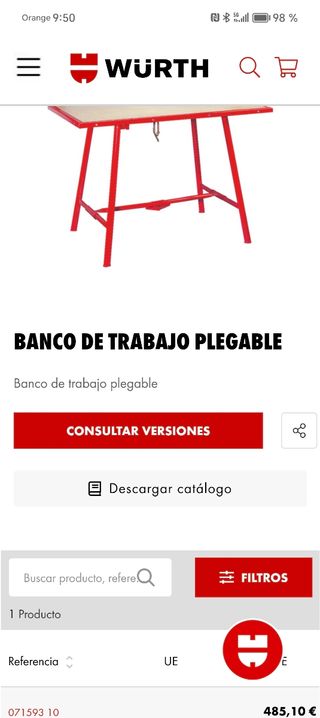 Banco plegable trabajo nuevo