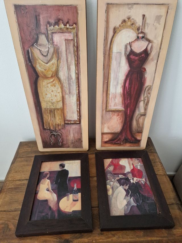 Lote 4 cuadros vintage