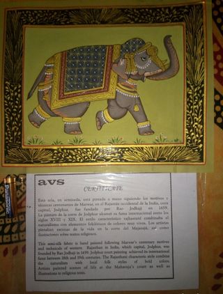 Tela india pintada a mano, Elefante