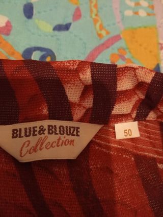 Camisa señora roja estampada 
