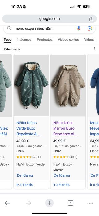 Mono esqui para nieve niños H&M