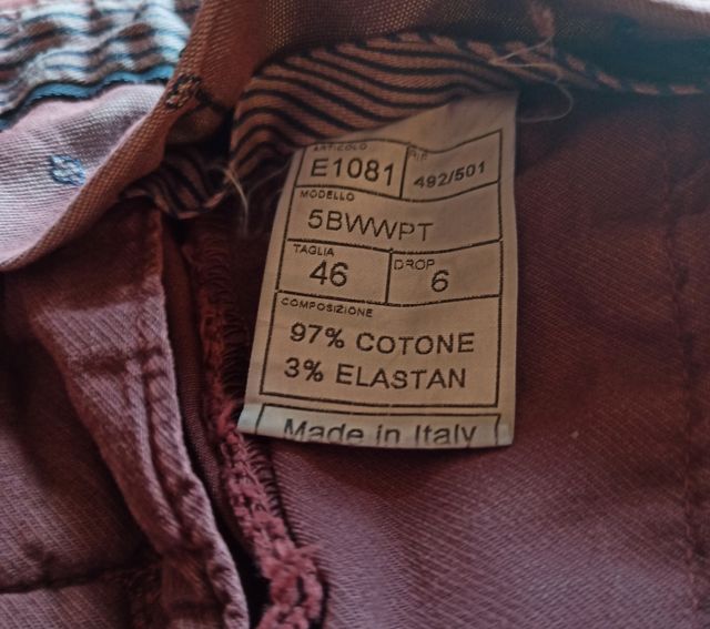 Pantaloni Chino color Borgogna tg 46