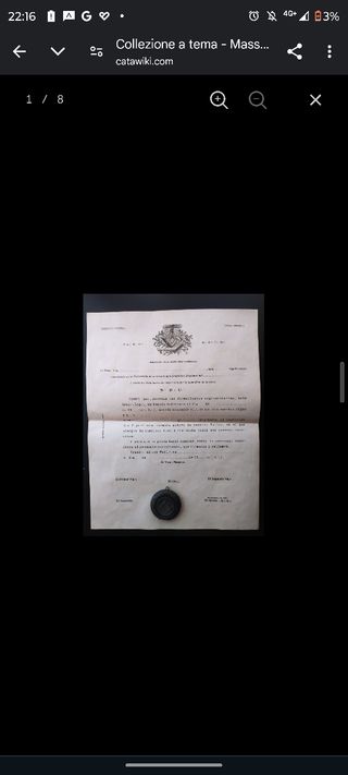 lettera di invito massonica, reliquiario ultimo