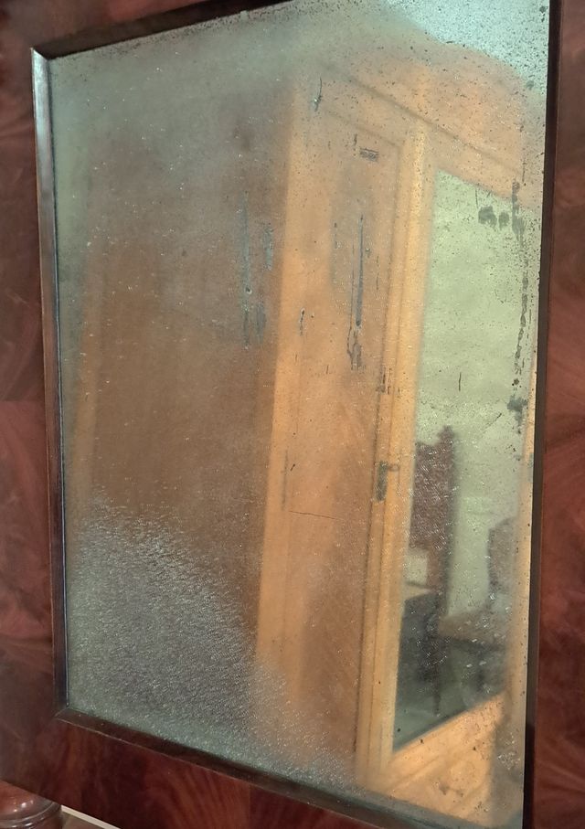 Consola Isabelina de caoba y marquetería de boj, s