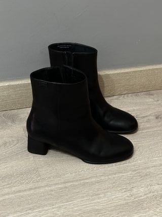 Botines camper negro de cuero