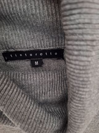 Jersey cuello alto gris brillo Tintorett