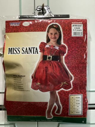 Abito gioco Miss Santa Claus bimba 3/5 anni