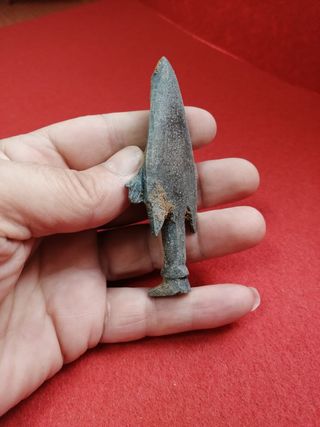 Exvoto ibero femenino orando buena patina bronce