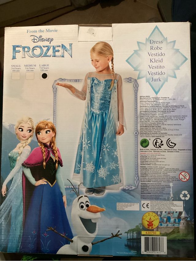 Abito gioco Frozen 7/8 anni 128 cm