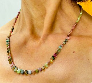 Collar de turmalinas multicolor y plata de ley 925