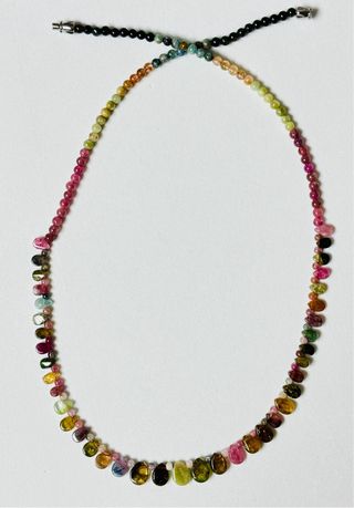 Collar de turmalinas multicolor y plata de ley 925