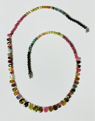 Collar de turmalinas multicolor y plata de ley 925