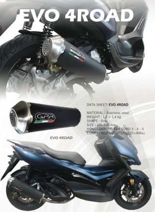 ESCAPES CE ACERO INOX MAXI SCOOTER 125>400 cc